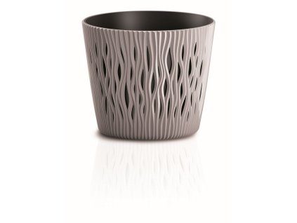kvetináč 22,5cm SANDY ROUND DSR220-7529U mocca plastový PROSPERPLAST