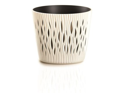 kvetináč 26,2cm SANDY ROUND DSR260-CY728 krémový plastový PROSPERPLAST