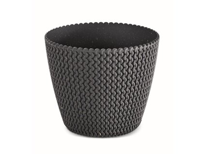 kvetináč 13cm SPLOFY ECO WOOD DSP130W-S433W antracit plastový PROSPERPLAST