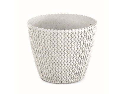 kvetináč 26cm SPLOFY ECO WOOD DSP260W-S449W biely plastový PROSPERPLAST