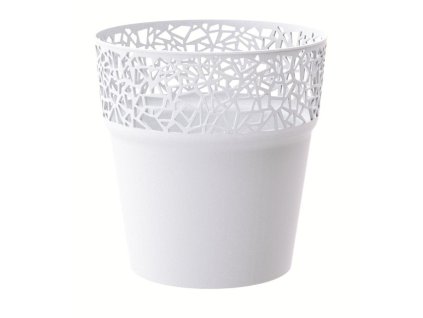 kvetináč 17,5cm TREE DTRE175-S449 biely plastový PROSPERPLAST