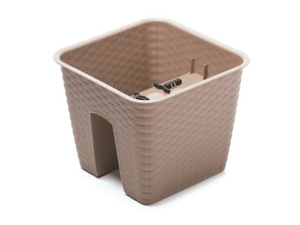 kvetináč na zábradlie 28x28cm RATOLLA DRLB280-7529U mocca plastový