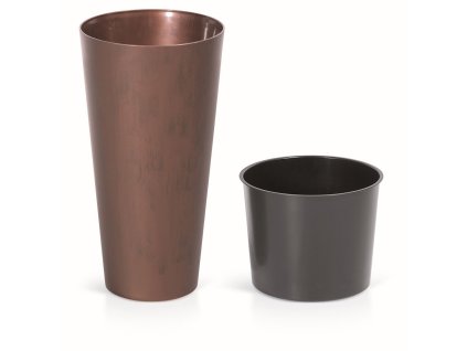 kvetináč 25cm TUBUS SLIM CORTEN DTUS250C-7601U oceľ plastový PROSPERPLAST