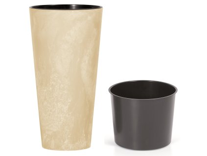 kvetináč 15cm TUBUS SLIM BETON EFFECT DTUS150E-CY700 pieskový plastový