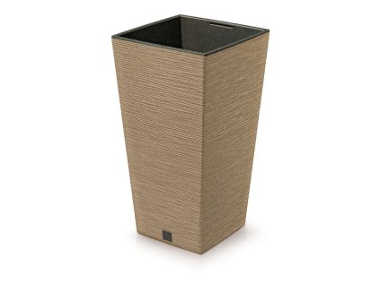kvetináč 26,5cm FURU SQUARE ECO WOOD DFSH265W-4665W naturo plastový