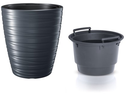 kvetináč 37,5cm MAZE DBMZ400-S433 antracit plastový PROSPERPLAST