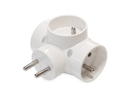 zásuvka rozbočovacia R-31, 3x okrúhla, 250V, 10A biela