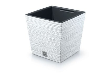 kvetináč 30cm FURU SQUARE LOW DFS300-S449 biely plastový PROSPERPLAST