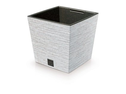 kvetináč 30cm FURU SQUARE LOW ECO WOOD DFS300W-S449W biely plastový