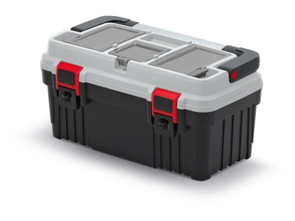 box s kovovým držadlom 47x25,6x23,8cm OPTIMA KOPA5025-4C čierny-sivý