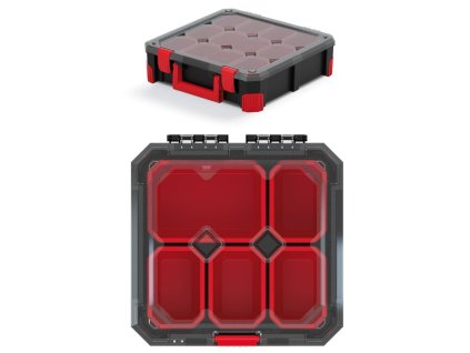 box organizér s krabičkami 28x28x11cm TITAN KTI3030B-CG6U čierny
