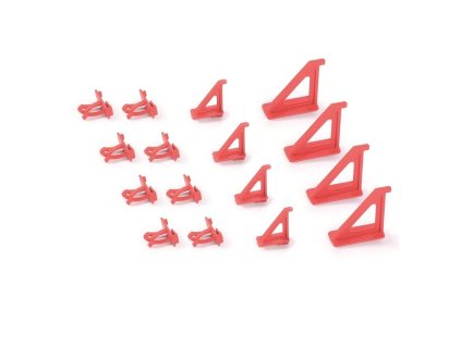držiak na stenu na náradie sada 16ks BINEER HOOKS KBH16-3020 červený plast
