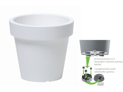 kvetináč s kolieskami 58,2cm LOFLY DLOF600-S449 biely plastový