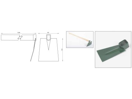 motyka plochá - šírka 80mm s násadou 120cm FED 207120