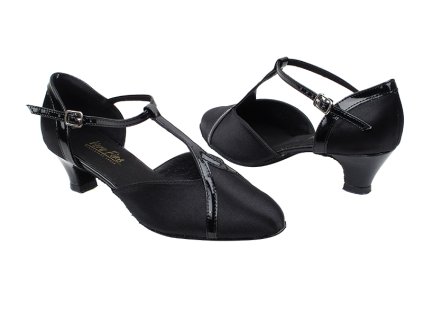 9625 38 Black Satin Black Patent Trim