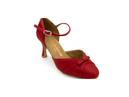 Taneční boty s plnou špičkou Rummos R322 červený satén