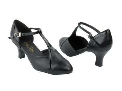 9625 Black Leather Black Patent Trim