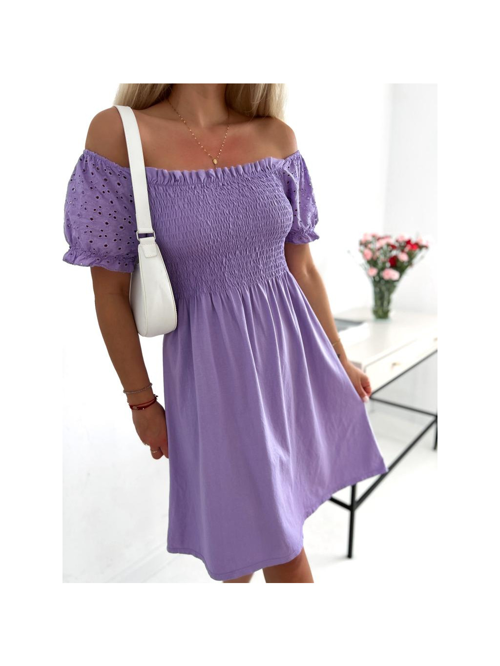 Letné bavlnené šaty Nicol - fialové