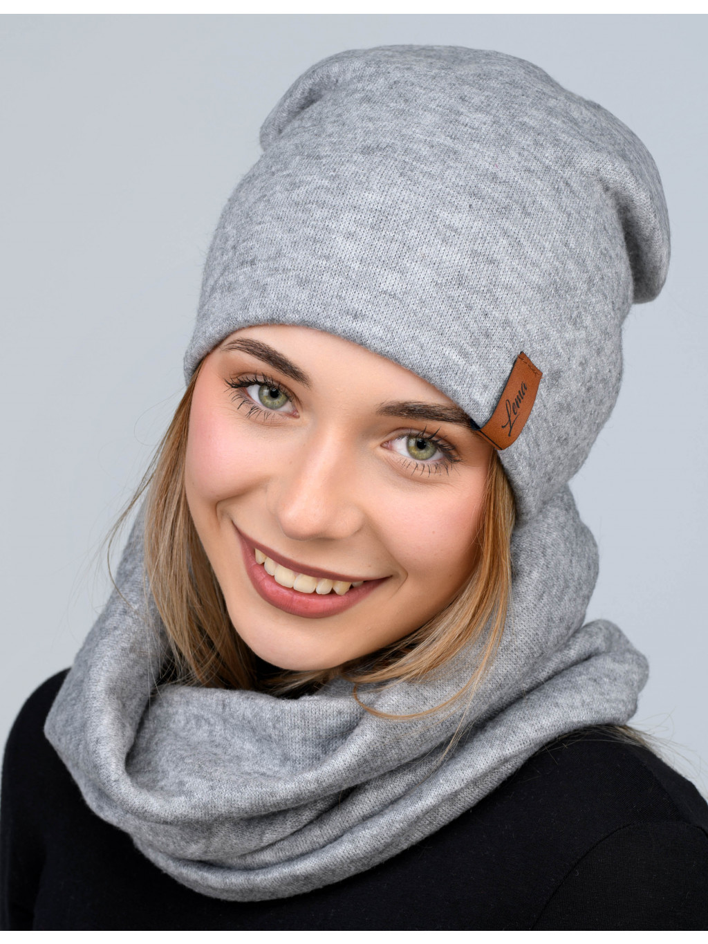 Dámsky set Lara Style - čiapka a šál - sivý