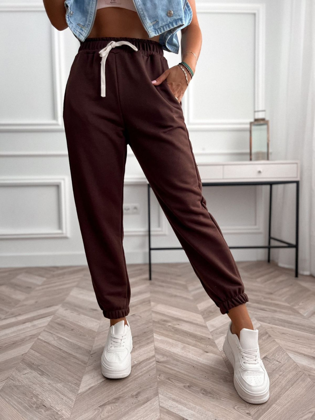 Dámske tepláky Ollie - hnedé