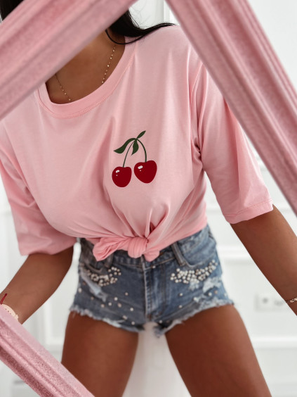 Bavlnené tričko Eloise - ružové