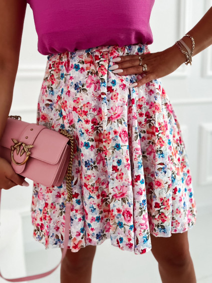 Kvetovaná sukňa Veerle - ružová
