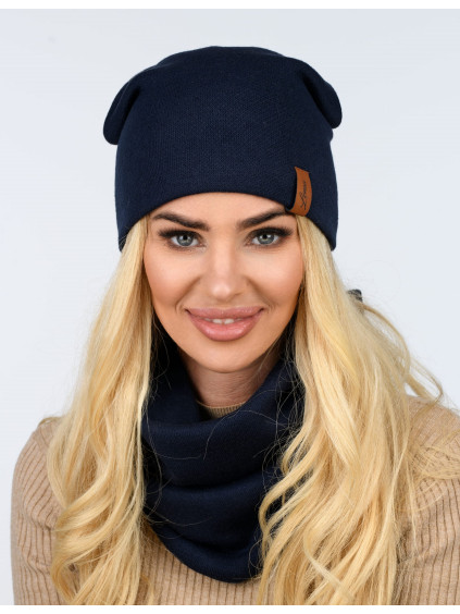 Dámsky set Lara - čiapka a šál - tmavo modrý