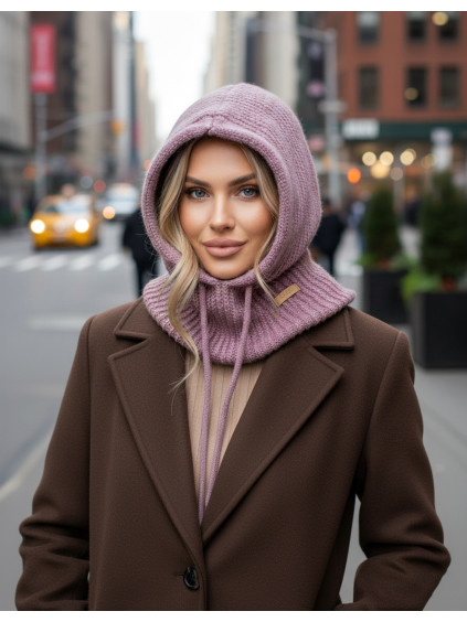 Dámska pletená kukla Mona - fialová