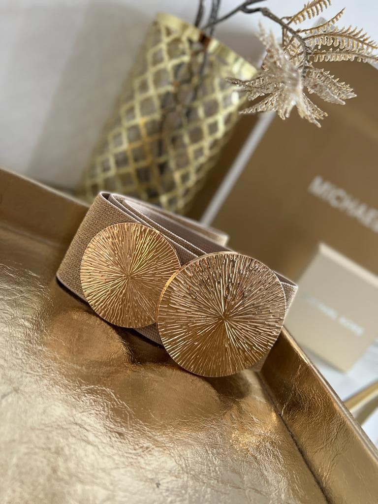 Dámsky elastický opasok – zlato ružový