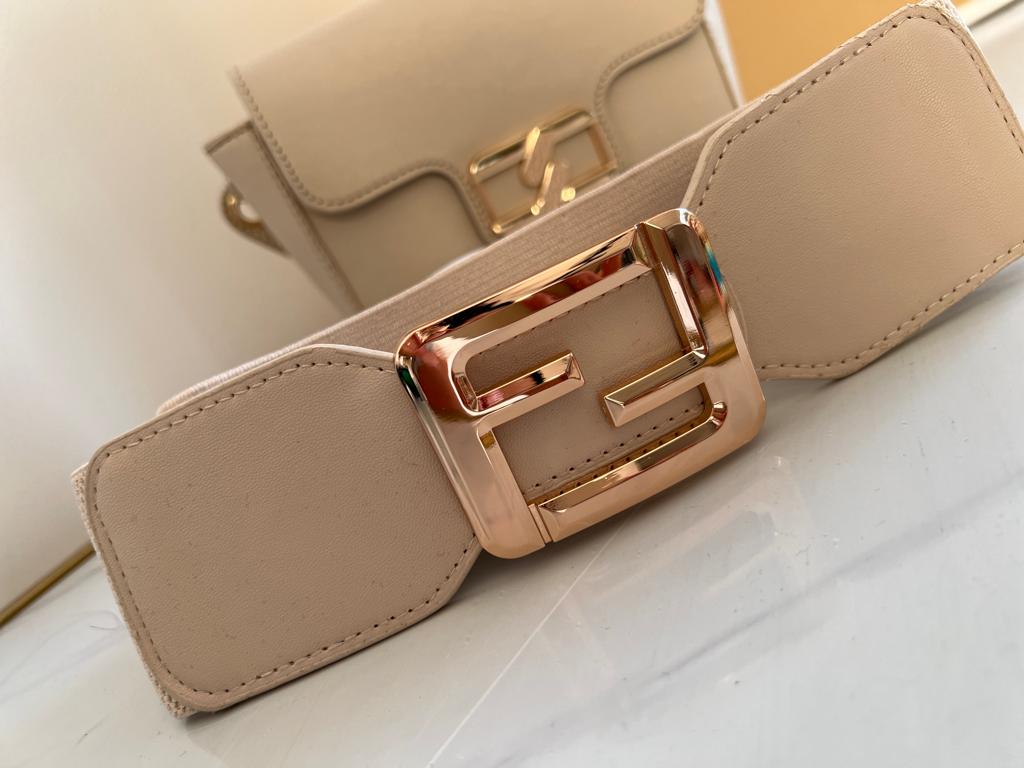 Dámsky elastický opasok – bežový