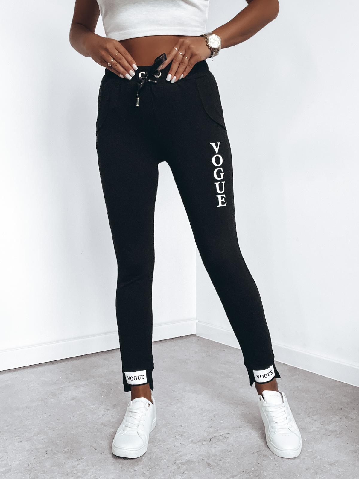 Dámske bavlnené tepláky Valey – čierne Veľkosť: S