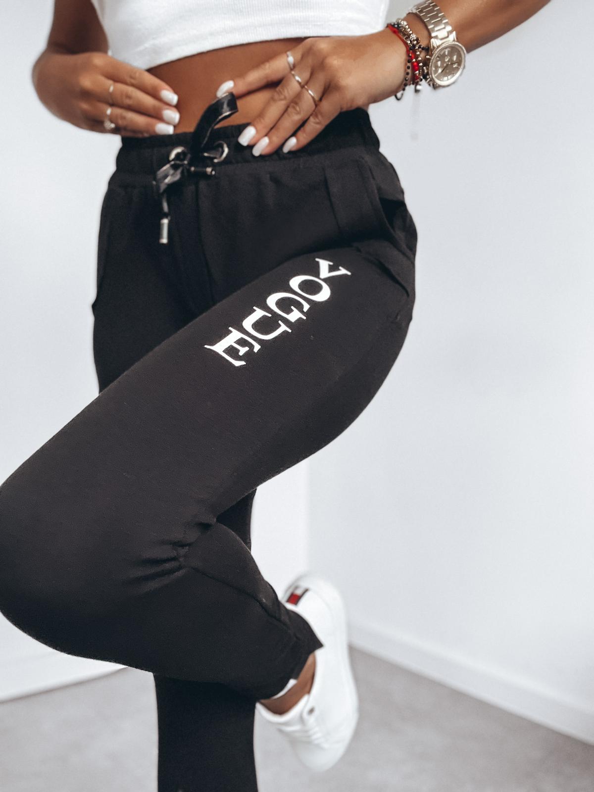 Dámske bavlnené tepláky Valey – čierne Veľkosť: S