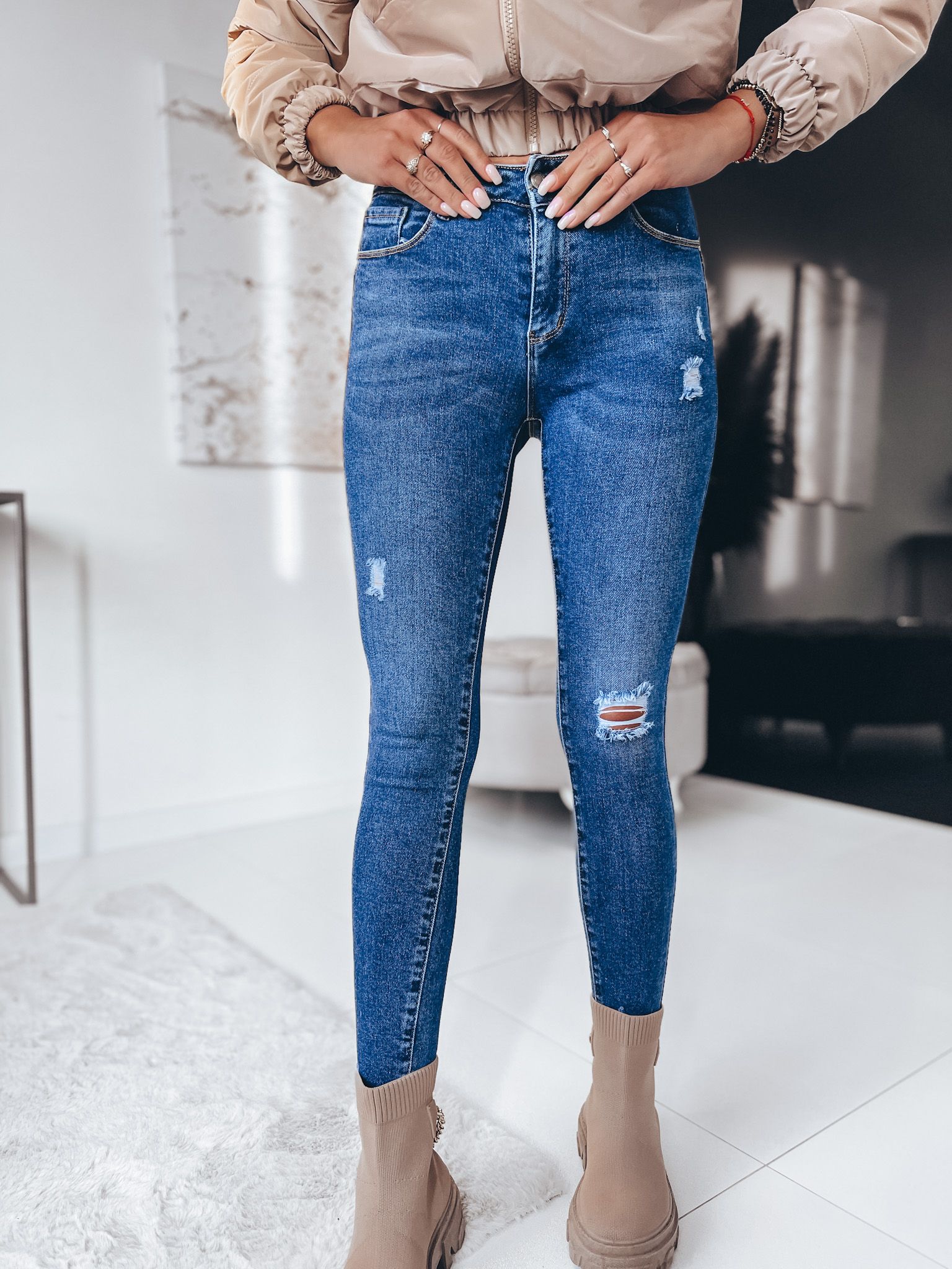 Elastické Push up rifle M. Sara – modré Veľkosť: XL