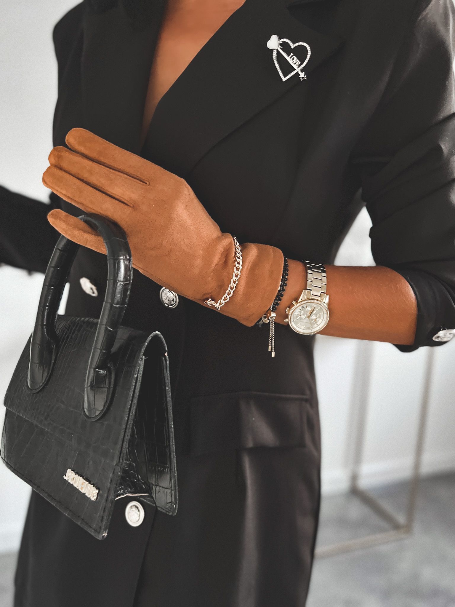 Semišové rukavice – camel Veľkosť: Univerzálna