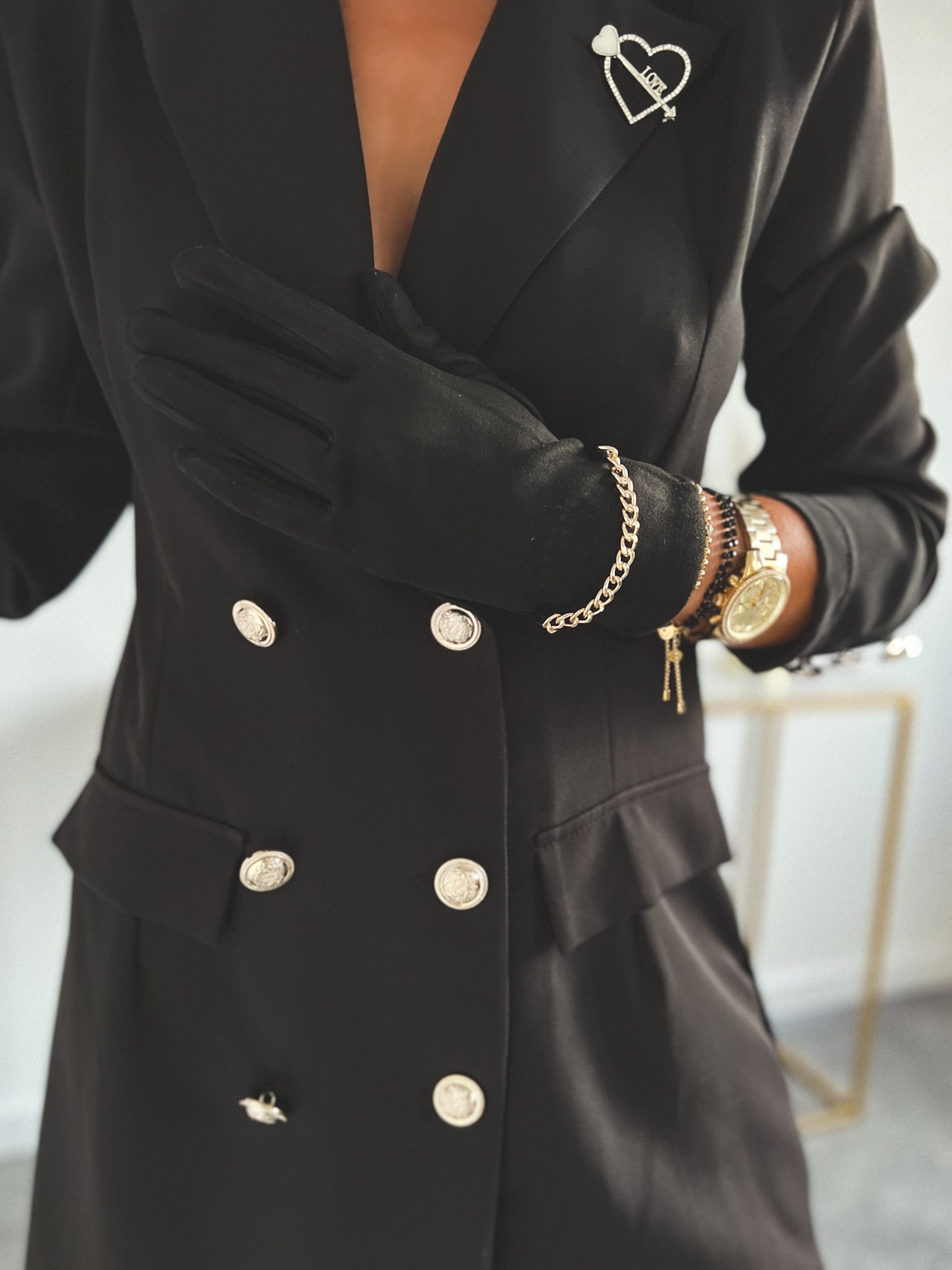 Semišové rukavice – čierne Veľkosť: Univerzálna