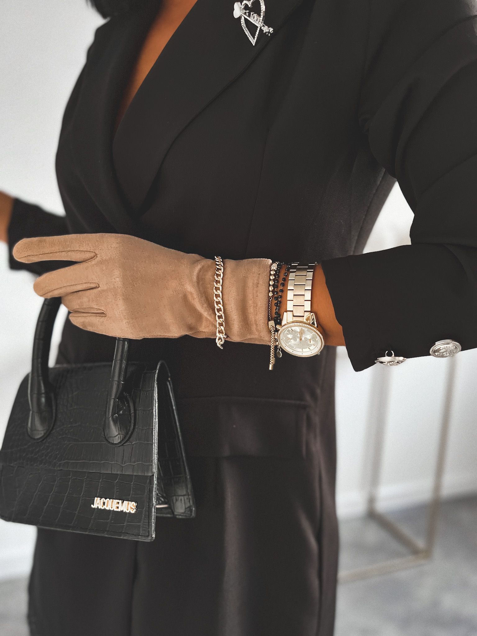 Semišové rukavice – hnedé Veľkosť: Univerzálna