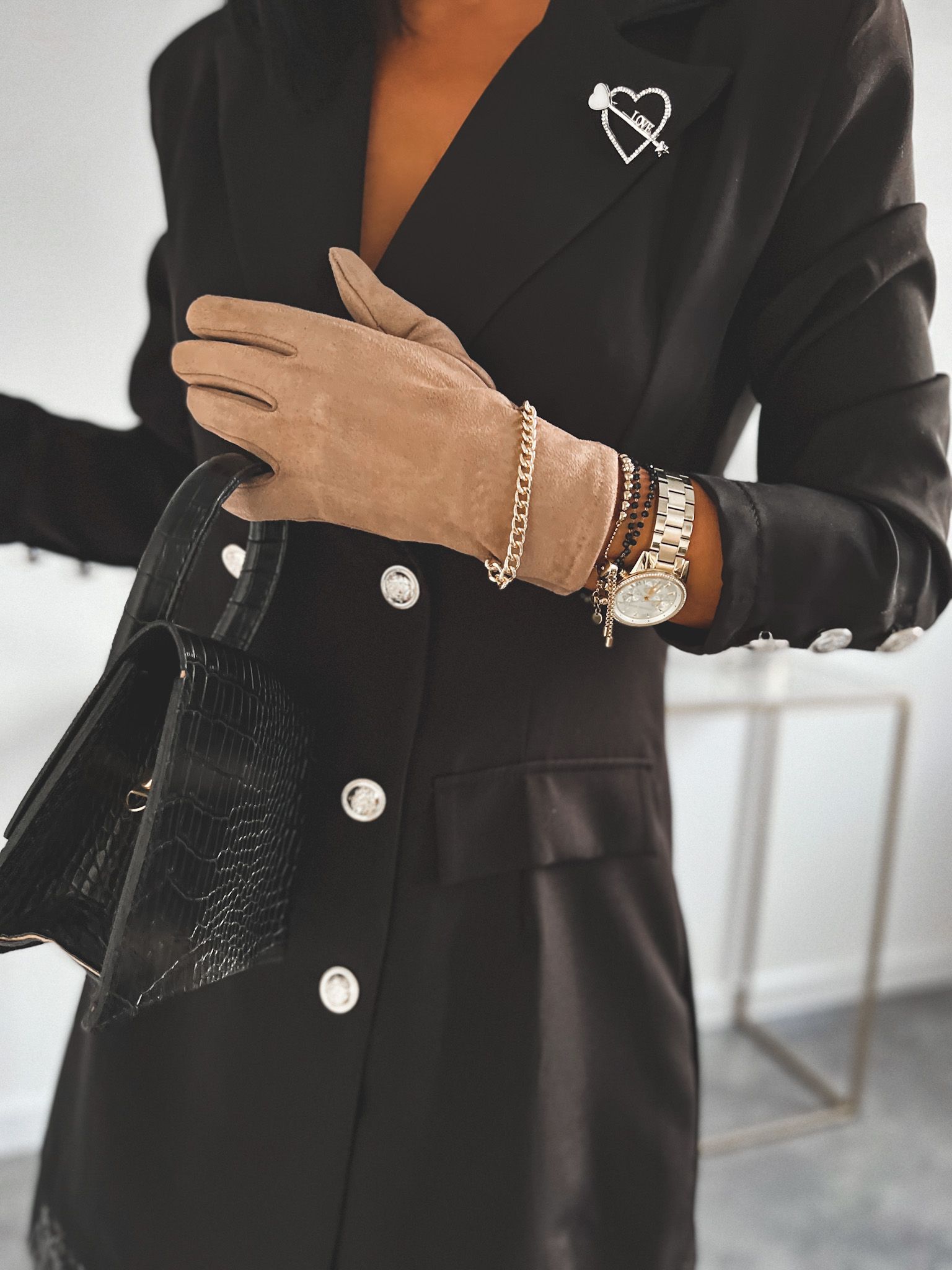 Semišové rukavice – hnedé Veľkosť: Univerzálna