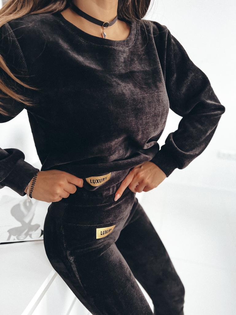 Rebrovaná súprava Amélia – čierna Veľkosť: Univerzálna