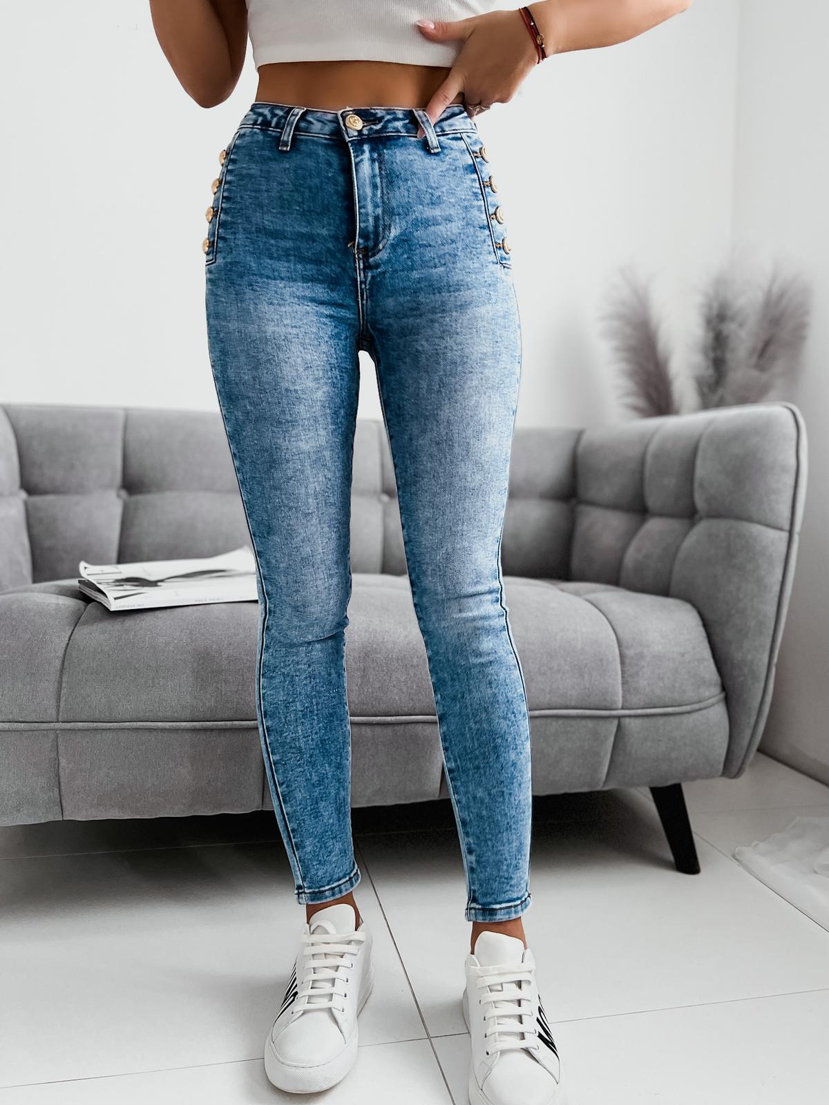 Elastické zdobené rifle – modré Veľkosť: XL