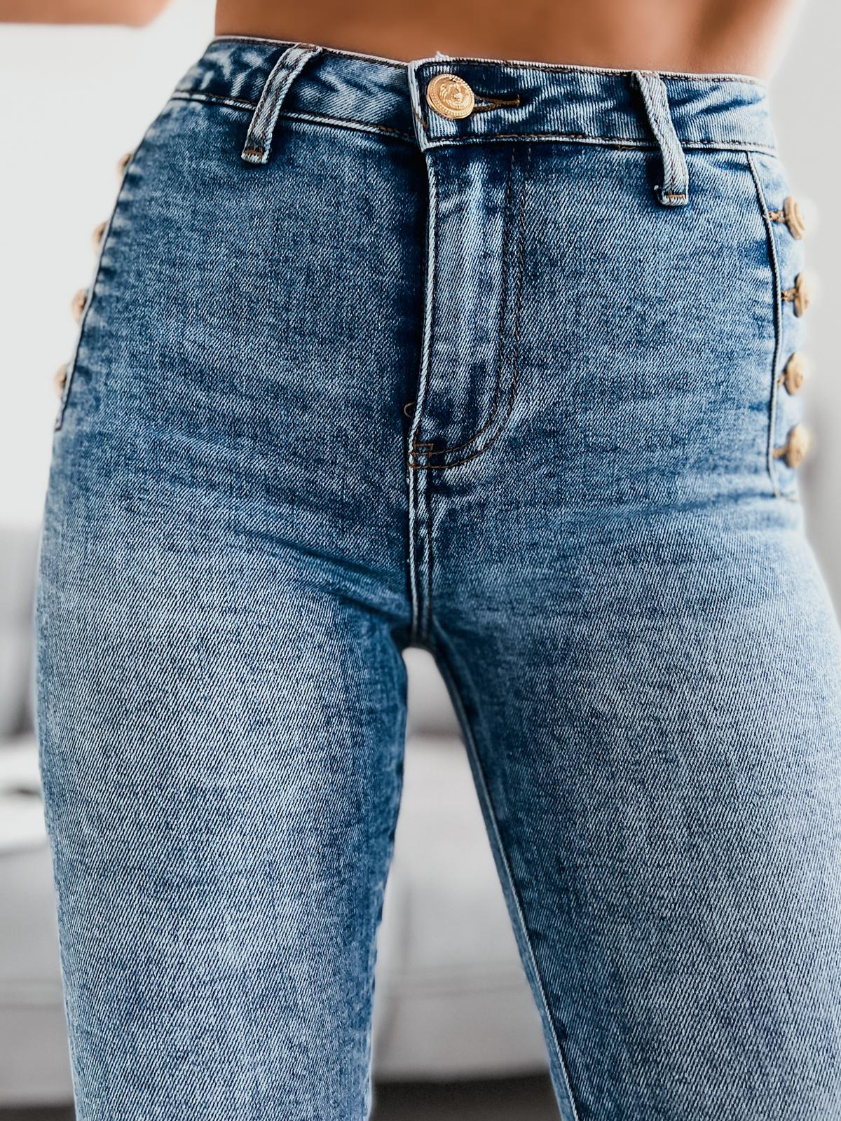 Elastické zdobené rifle – modré Veľkosť: XL