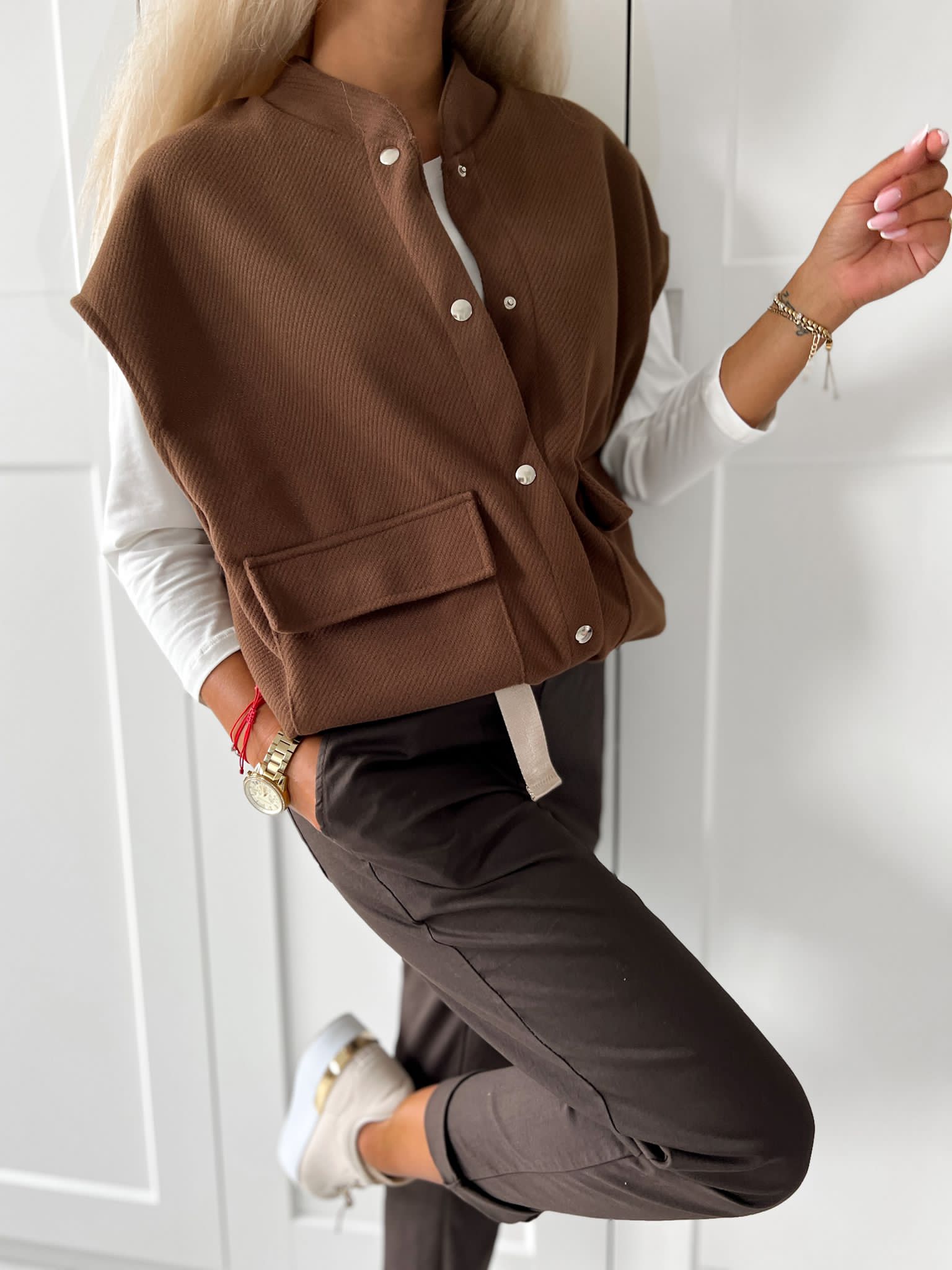 Dámska vesta Meja – hnedá Veľkosť: Univerzálna