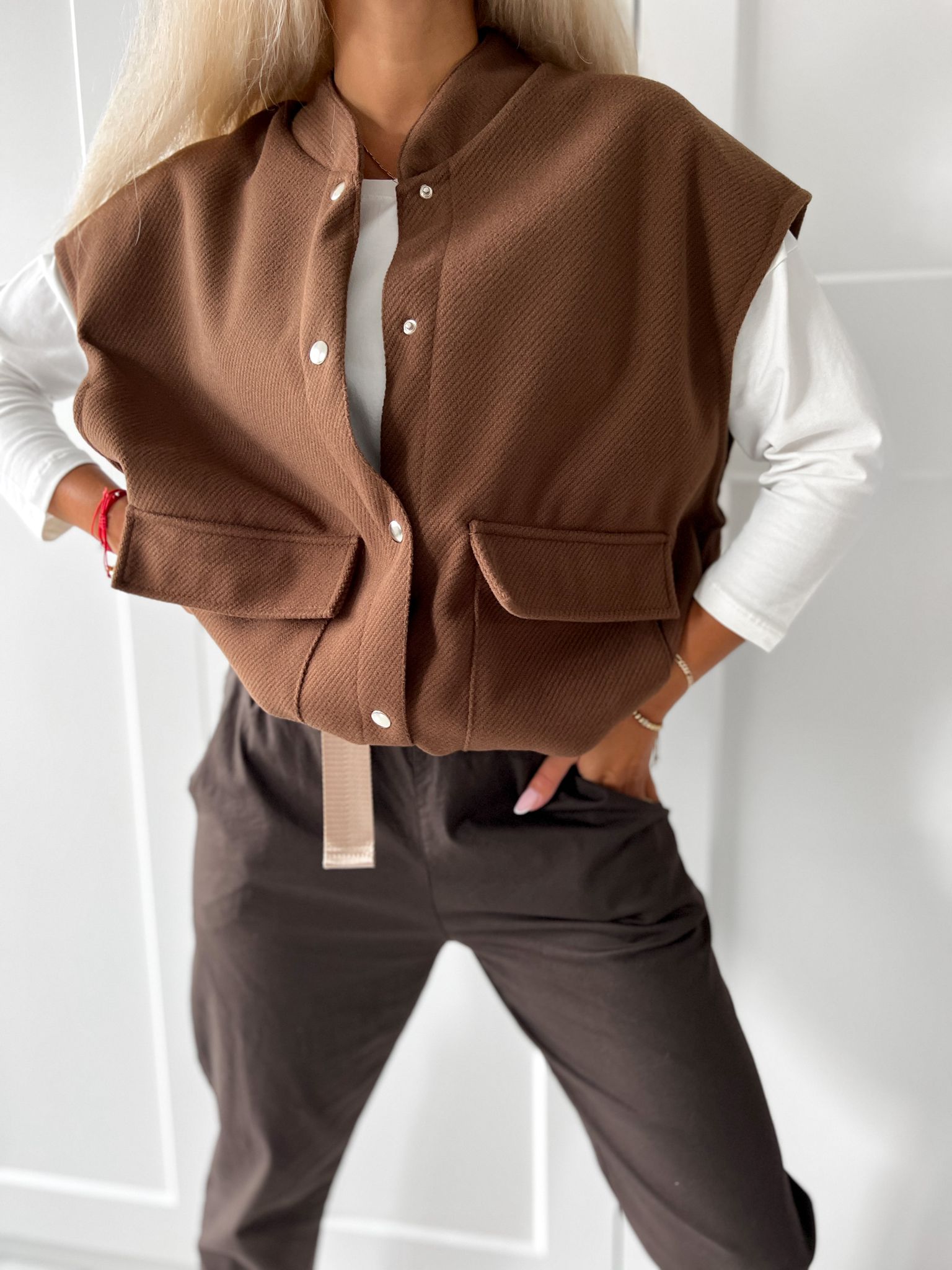 Dámska vesta Meja – hnedá Veľkosť: Univerzálna