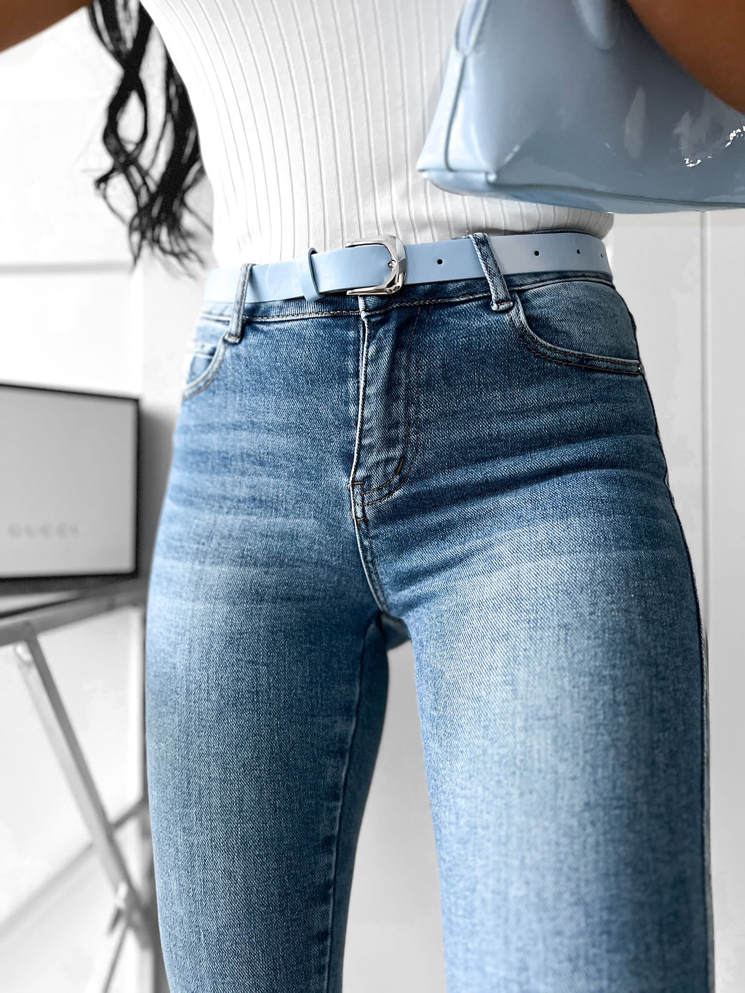 Elastické rifle M.Sara – modré Veľkosť: 31