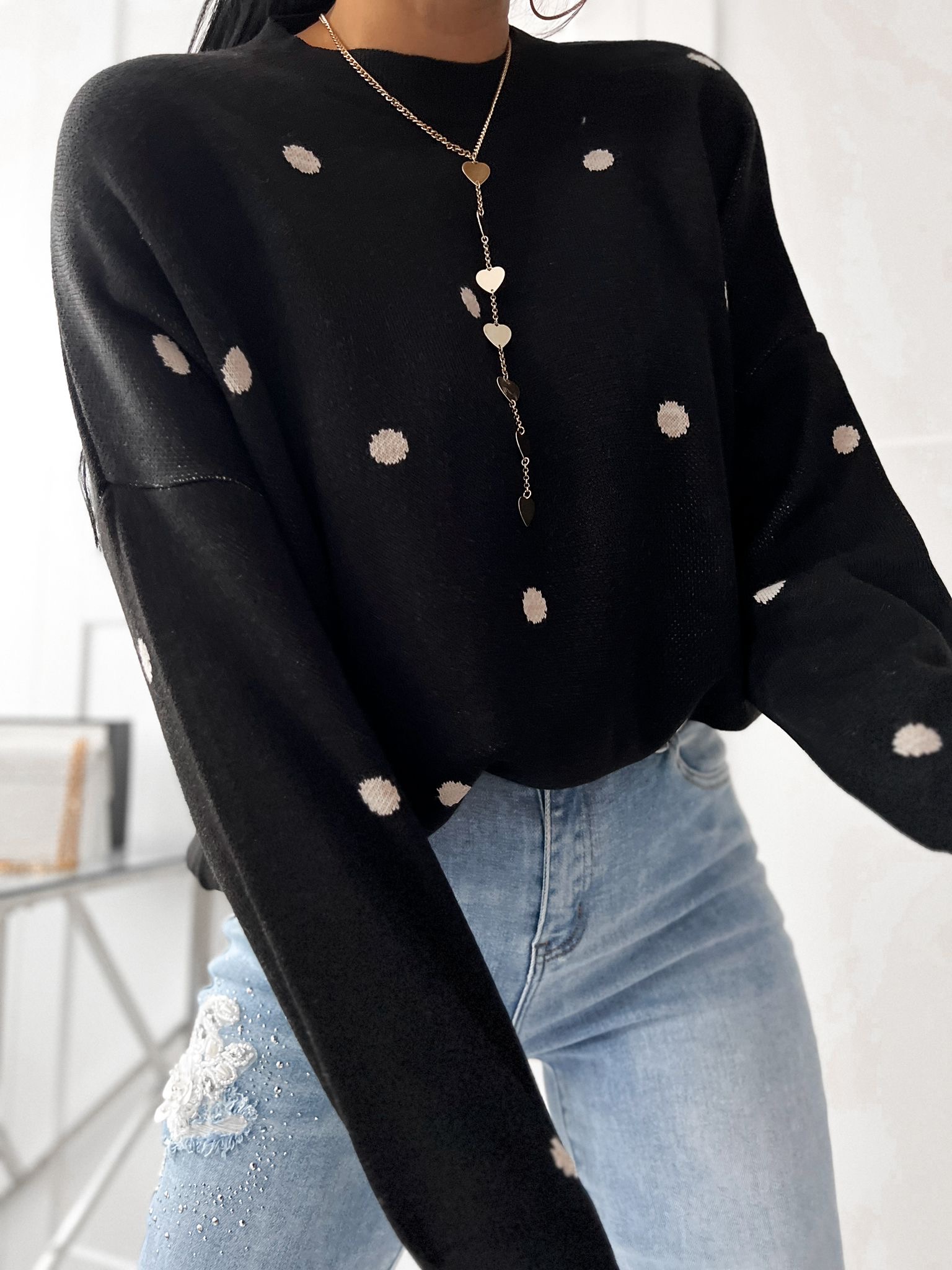 Dámsky oversize sveter Main – čierny Veľkosť: Univerzálna