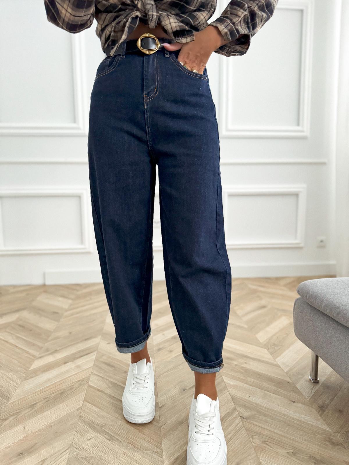 Barrel džínsy – tmavo modré Veľkosť: XL