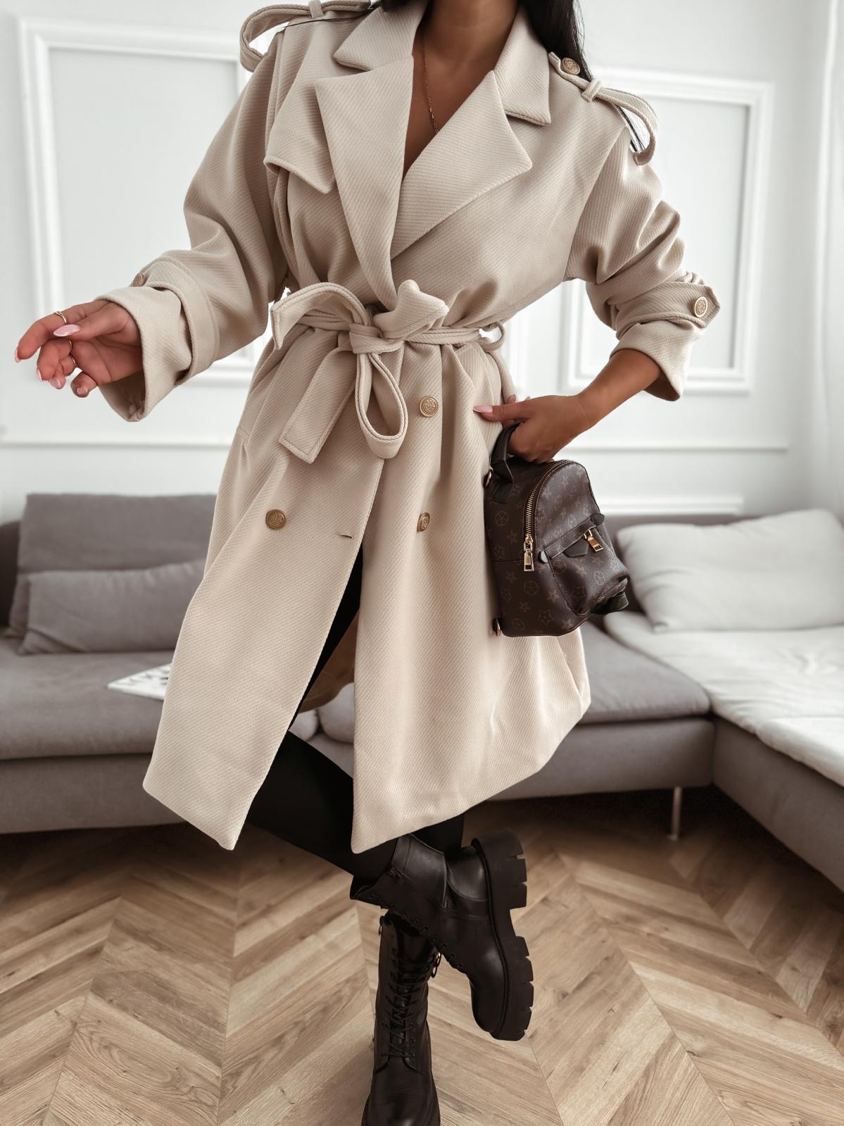 Dámsky kabát Fedra – bežový Veľkosť: Univerzálna