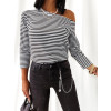 Pruhované tričko s 3/4 rukávom Rhodia - čierne2