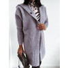 Kabát Alpaka s kapucňou Carlynne - sivý2