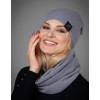 Dámsky set Classic - čiapka a šál - svetlo sivý