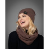 Dámsky set Classic - čiapka a šál - hnedý